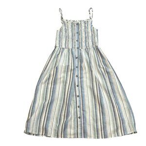 Striped‎ Sleeveless Smocked Midi Dress Chelsea & Violet Girls Large Cream Blue